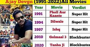 Ajay Devgn (1991-2022) all movies name list | Ajay Devgan All Movie verdict 2022 #filmydunia