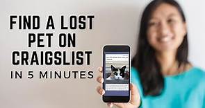 Find a lost pet on Craigslist in 5 minutes