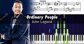 John Legend - Ordinary People - ACCURATE Piano Tutorial