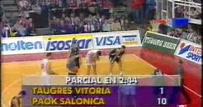 Final de la Recopa de Europa de 1996. Taugres Baskonia - Paok de Salonica. !! Baskonia Campeón!!