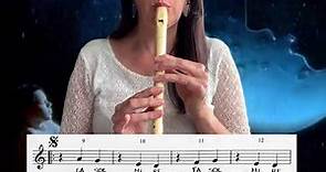 HIJO DE LA LUNA MECANO (Flauta dulce con partitura y notas escritas)