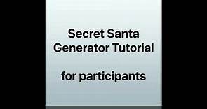 Secret Santa Generator Tutorial