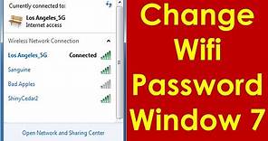 How to change wifi password in windows 7