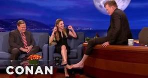 Shailene Woodley Clasps Feet With Conan | CONAN on TBS