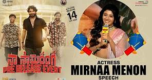 Actress Mirnaa Menon Speech @ Naa Saami Ranga Pre-Release Event | Nagarjuna Akkineni | Shreyas Media