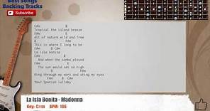 🎸 La Isla Bonita - Madonna Guitar Backing Track with scale, chords and lyrics