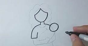 Dibujando una mamá | Dibujos faciles