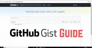 How to Use Gists (Github)
