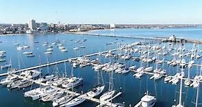 Aerial view - St. Kilda Pier - St. Kilda Marina - St. Kilda Beach Melbourne AUSTRALIA