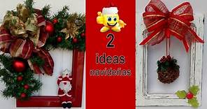2 IDEAS NAVIDEÑAS RECICLANDO MARCOS DE MADERA // manualidades para navidad // 2 Christmas ideas