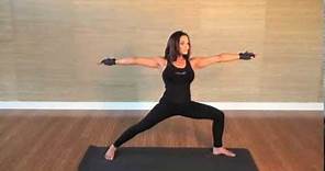 Trish Stratus shows how to fix common yoga mistakes