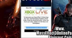 Mass Effect 3 Online Pass Code Unlock Tutorial