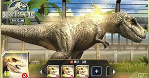 REXY X3 MAX LEVEL 40. REXY TYRANNOSAURUS FEEDING & BATTLE | Jurassic World The Game