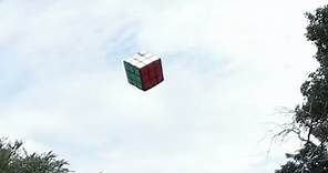 Throw in bin Thursday: Target practise with large Rubik's Cube #tonyfisher #rubikscube