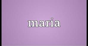 Maria Meaning