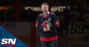Daniel Alfredsson Comes Out For The Puck Drop And Gets A Standing Ovation From Senators Fans