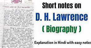 DH Lawrence | DH Lawrence Biography | DH Lawrence as a Novelist | D.H Lawrence Biography
