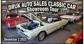 CLASSIC CAR SHOWROOM TOUR - Cars FOR SALE - Druk Auto Sales - Classic Car Lot Walk - December 2 2023
