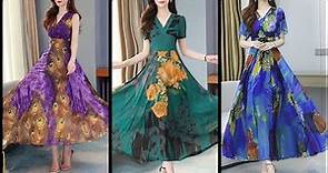 Amazing & Unique Style Printed Chiffon Maxi Dresses Collection