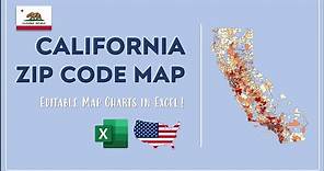 California Zip Code Map in Excel - Zip Codes List and Population Map