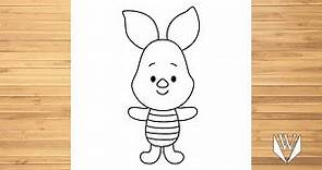 How to draw Piglet Step by step, Easy Draw | Free Download Coloring Page