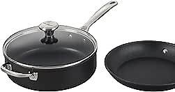 Le Creuset Toughened Nonstick PRO Cookware Set, 3 pc. (10" Fry Pan, 4.25 qt. Saute Pan with Lid),Gray