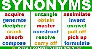 English Synonym Words for LEARN, CREATE, SOLVE + ACHIEVE | Strengthen Your English Vocabulary