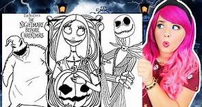 Coloring The Nightmare Before Christmas Coloring Pages | Jack Skellington, Sally & Oogie Boogie
