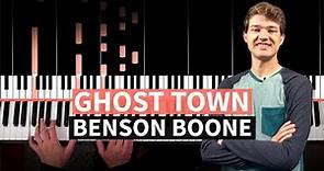 GHOST TOWN - Benson Boone - EASY PIANO TUTORIAL (accompaniment with chords)
