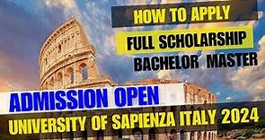 university of sapienza Rome admission, apply for scholarship in Italy , sapienza university of Rome
