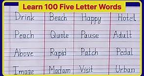 Learn 100 Five Letter Words | Preschool Learning | Kids Education Video | Five Letter Words for kids