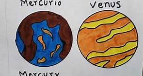 Cómo dibujar planetas Mercurio-Venus/ sistema solar💙 Mimis-Arte para niños