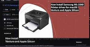 How install Samsung ML 1640 Printer driver for macOS Ventura and Apple Silicon