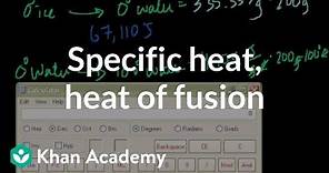 Specific heat, heat of fusion and vaporization example | Chemistry | Khan Academy