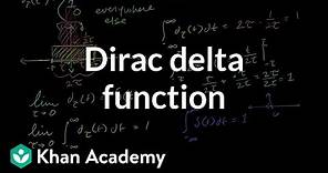 Dirac delta function | Laplace transform | Differential Equations | Khan Academy