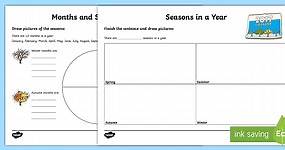 Months and Seasons Worksheets