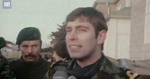 1982: Prince Andrew serves in British Forces during Falklands War
