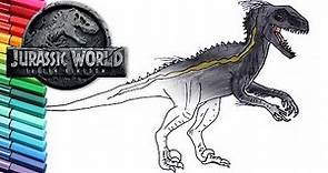 How to Draw Jurassic World Indoraptor - Dinosaur Color Pages - Drawing and Coloring Indoraptor