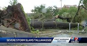 Widespread damage reported in Tallahassee after severe storms, possible tornado tears through area
