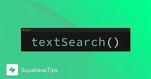 How to use textSearch to perform full text search - SupabaseTips