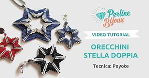 Tutorial Orecchini Stella Doppia con perline Delica tecnica Peyote