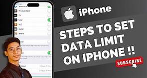 How to Set Data Limit on iPhone !