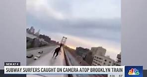 Subway Surfers Shoot TikTok Video Atop MOVING Brooklyn Train | NBC New York