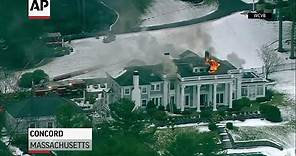 Fire burns through Massachusetts mansion