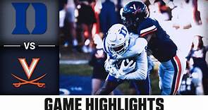 Duke vs. Virginia Game Highlights | 2023 ACC Football