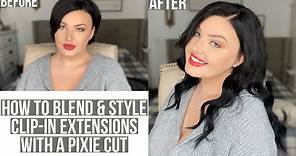How to Install & Blend Clip-In Extensions from Amazing Beauty Hair into Pixie Bob | Blaize McKennah