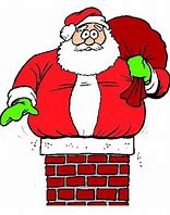 Image result for picture of santa stuck down a chimney