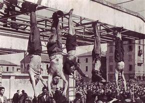 Image result for Benito Mussolini and his mistress Clara Petacci were executed