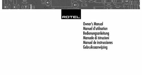 Rotel Rmb-1066 Service Manual