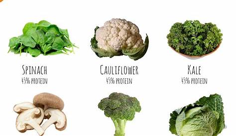 protein content of vegetables chart